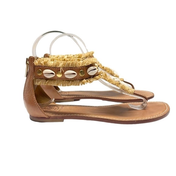 ⭐️Tory Burch T Strap Ankle Shells Sandals⭐️ - Picture 3 of 9